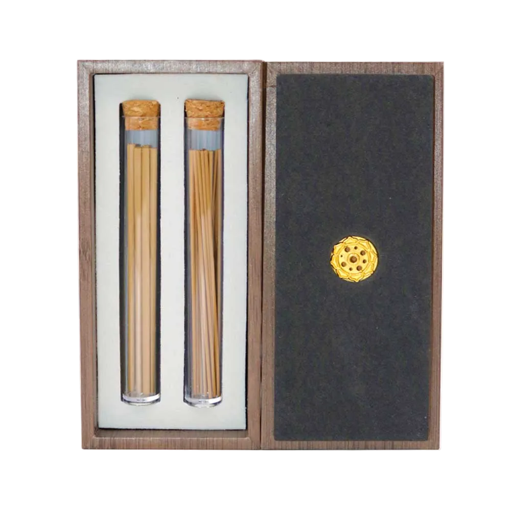 Coffret 26 batônnets d'encens Oud de 10,5cm double format 1,3/3mm avec support bâtonnet