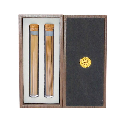 Coffret 26 batônnets d'encens Oud de 10,5cm double format 1,3/3mm avec support bâtonnet