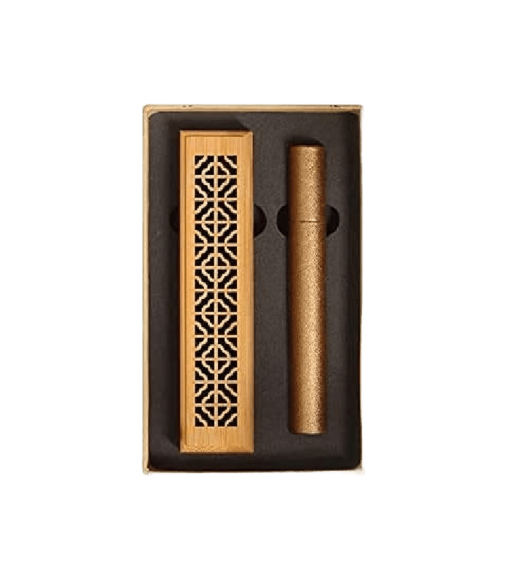 Coffret de 20 bâtonnets d'encens Oud de 10,5cm/1,3mm avec porte-encens en bois