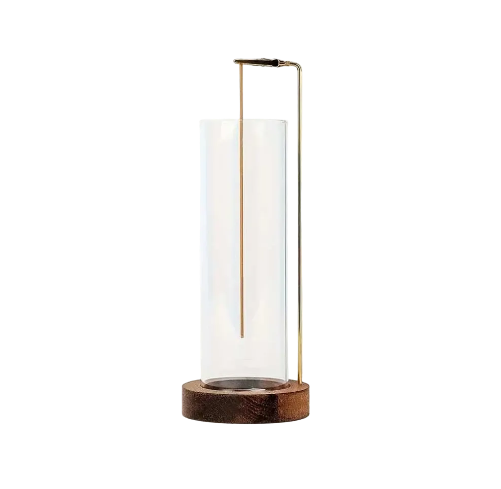Porte-encens avec réceptacle en verre