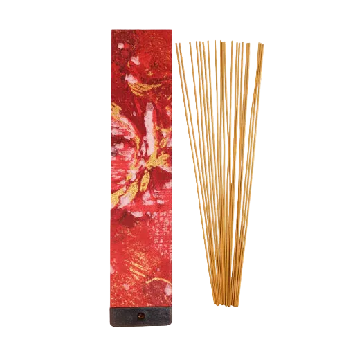 Etui raffiné de 20 bâtonnets d'encens Oud de 21cm/1,3mm avec support