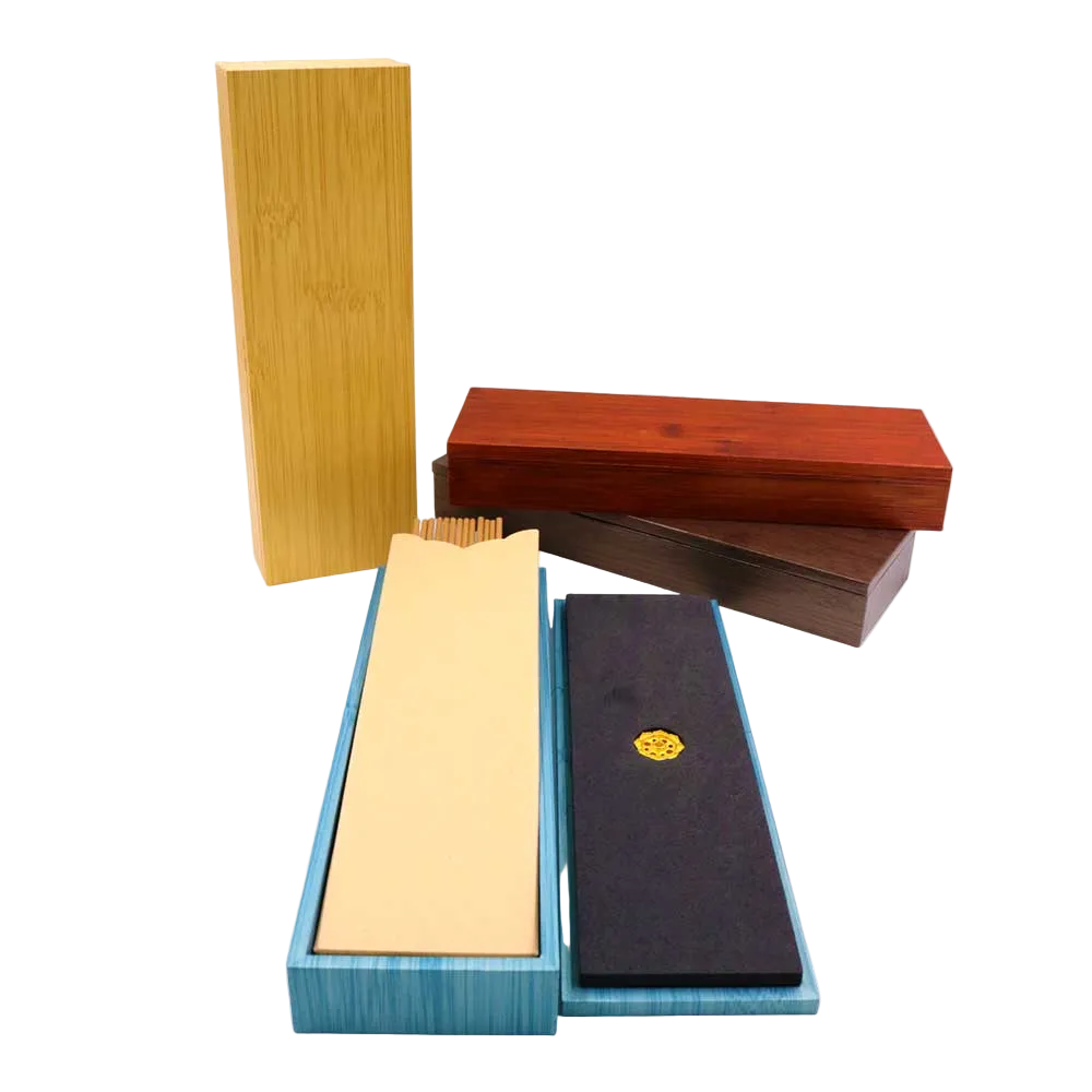 Coffret de 12 bâtonnets d'encens Oud de 21cm/3mm avec porte-encens en bois