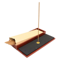 Coffret de 12 bâtonnets d'encens Oud de 21cm/3mm avec porte-encens en bois